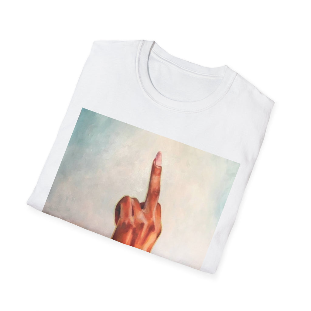 Raised Middle Finger T-Shirt  Hand Illustration, Vintage Painting Style