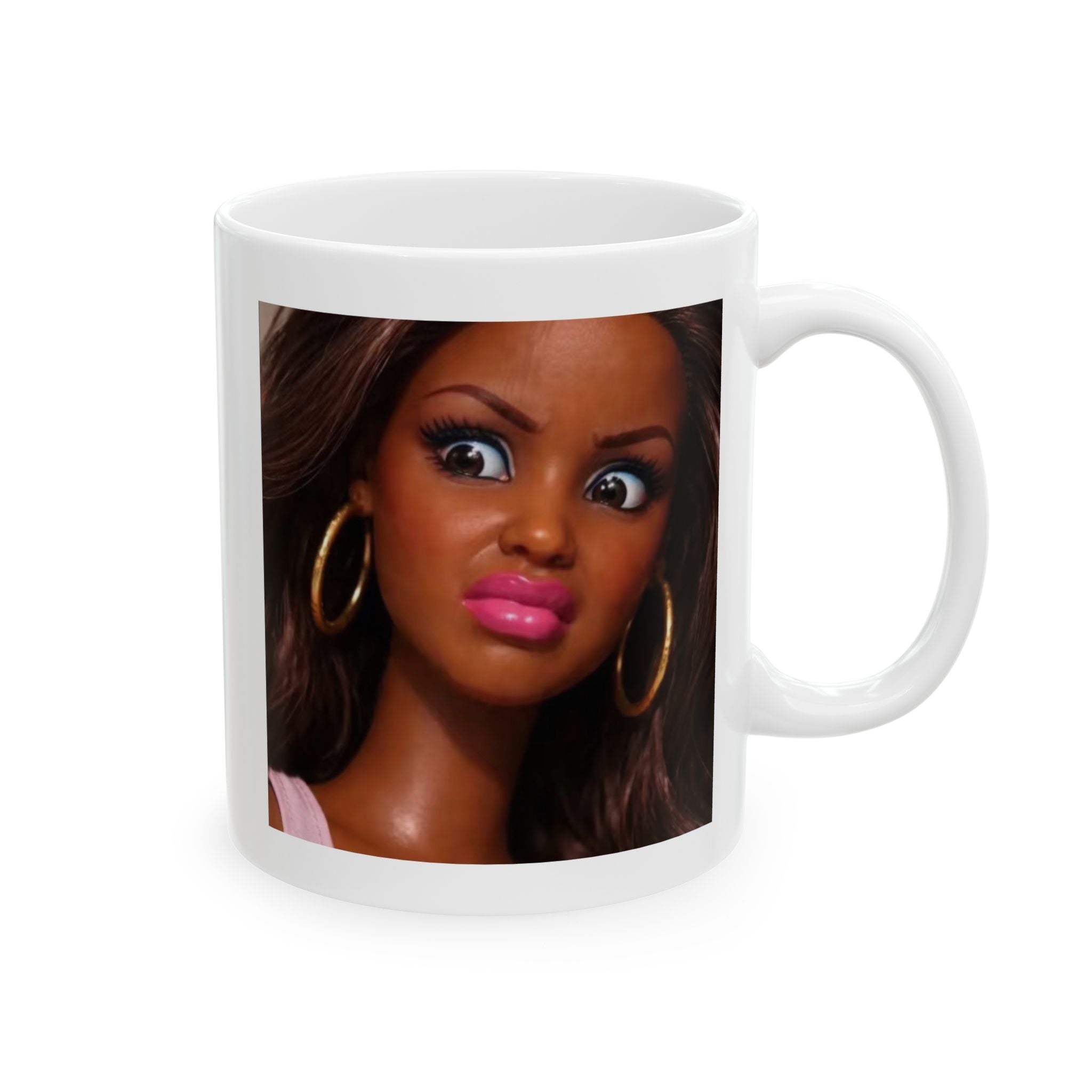 Brunette Portrait Mug Ceramic Coffee Cup