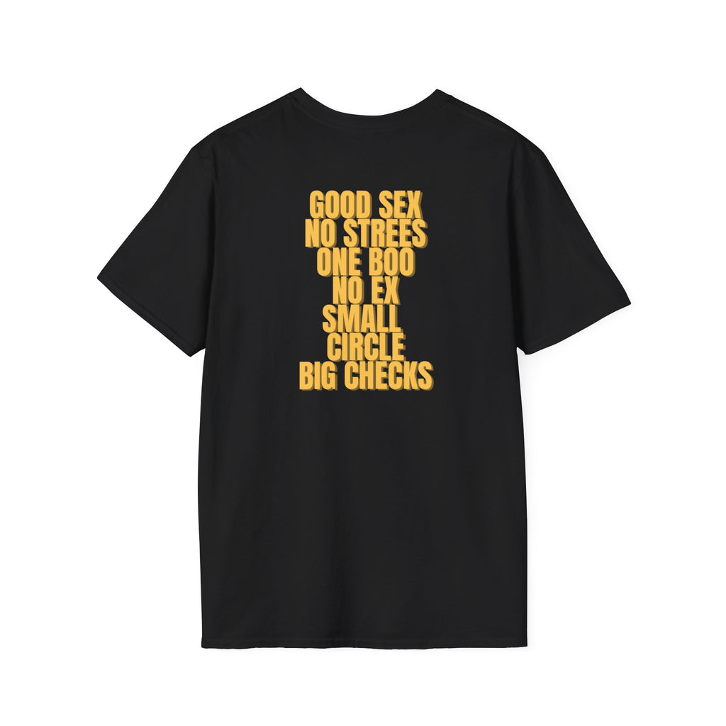 Good Sex No Stress One Boo No Ex Small Circle Big Checks T-Shirt
