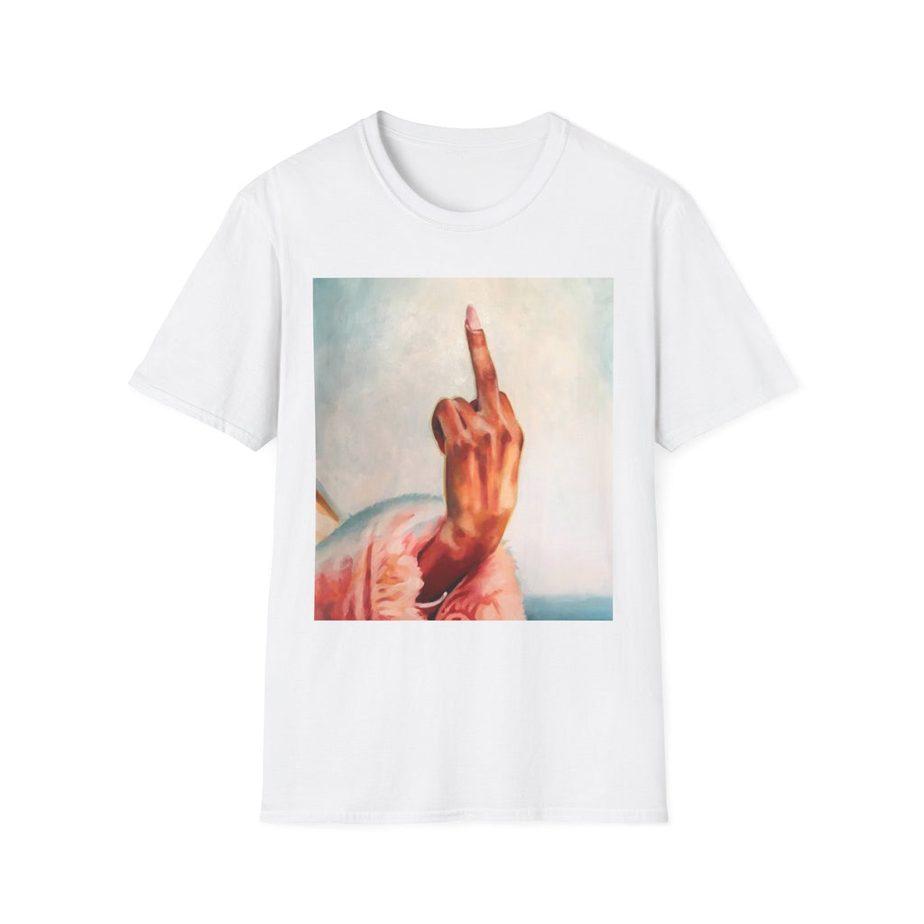 Raised Middle Finger T-Shirt  Hand Illustration, Vintage Painting Style