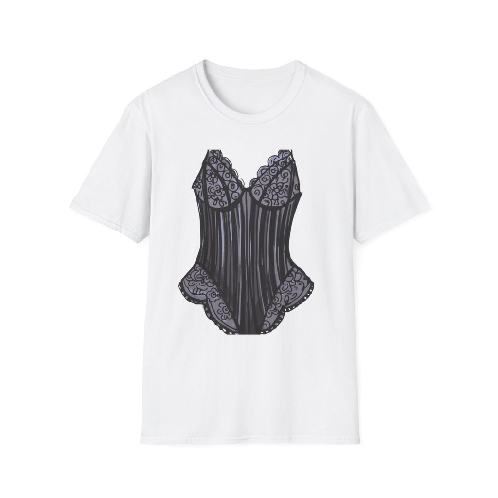 Lace Bra and Panties Illustration T-Shirt Lingerie Sketch Tee