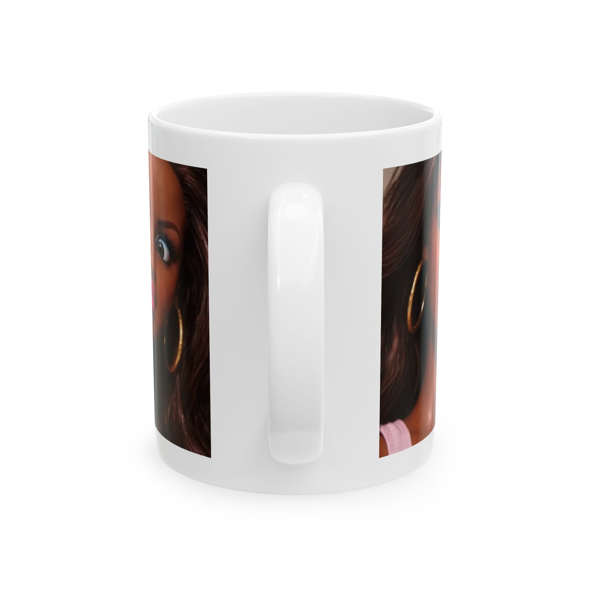 Brunette Portrait Mug Ceramic Coffee Cup