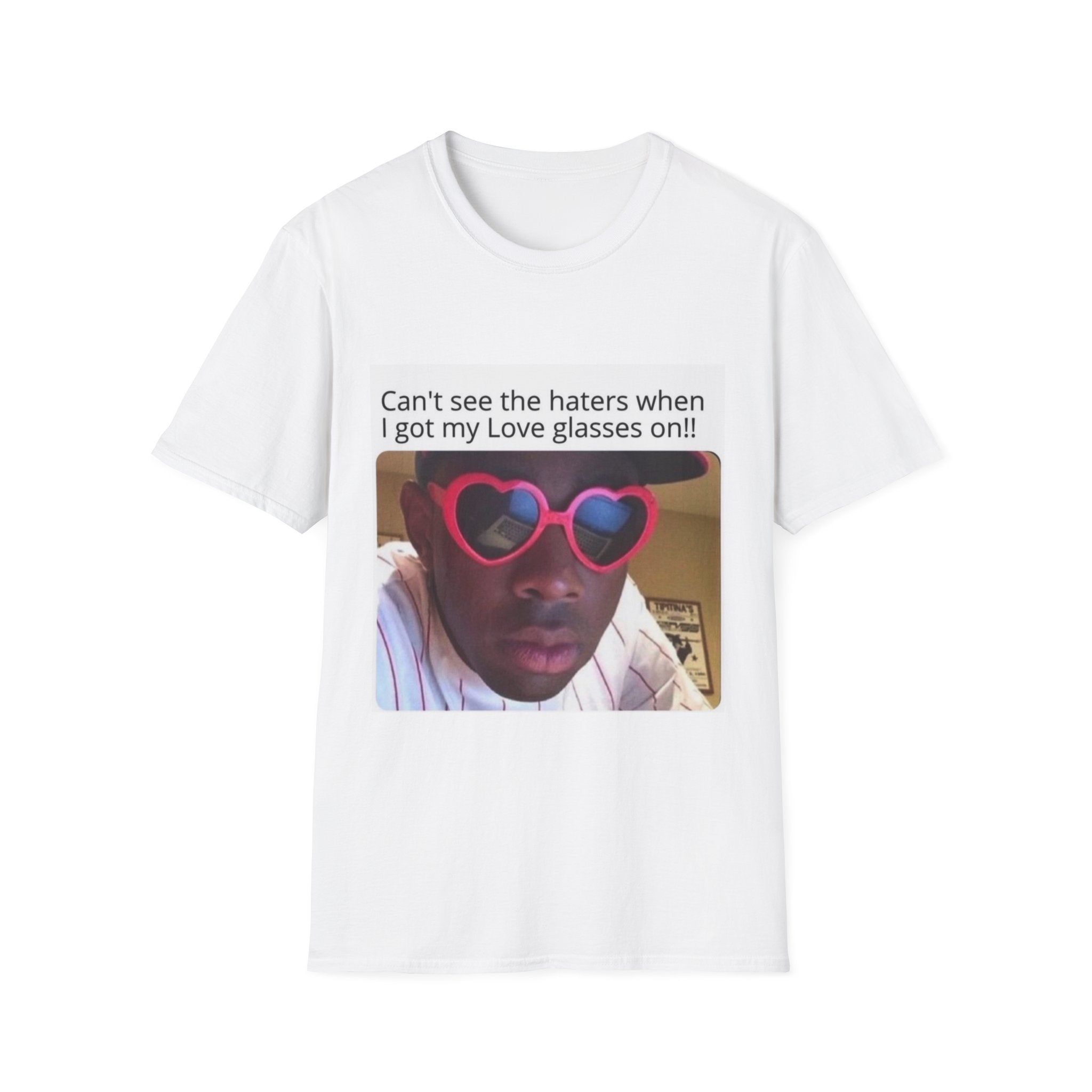 Love Glasses Meme T-Shirt  Heart Sunglasses Photo Tee
