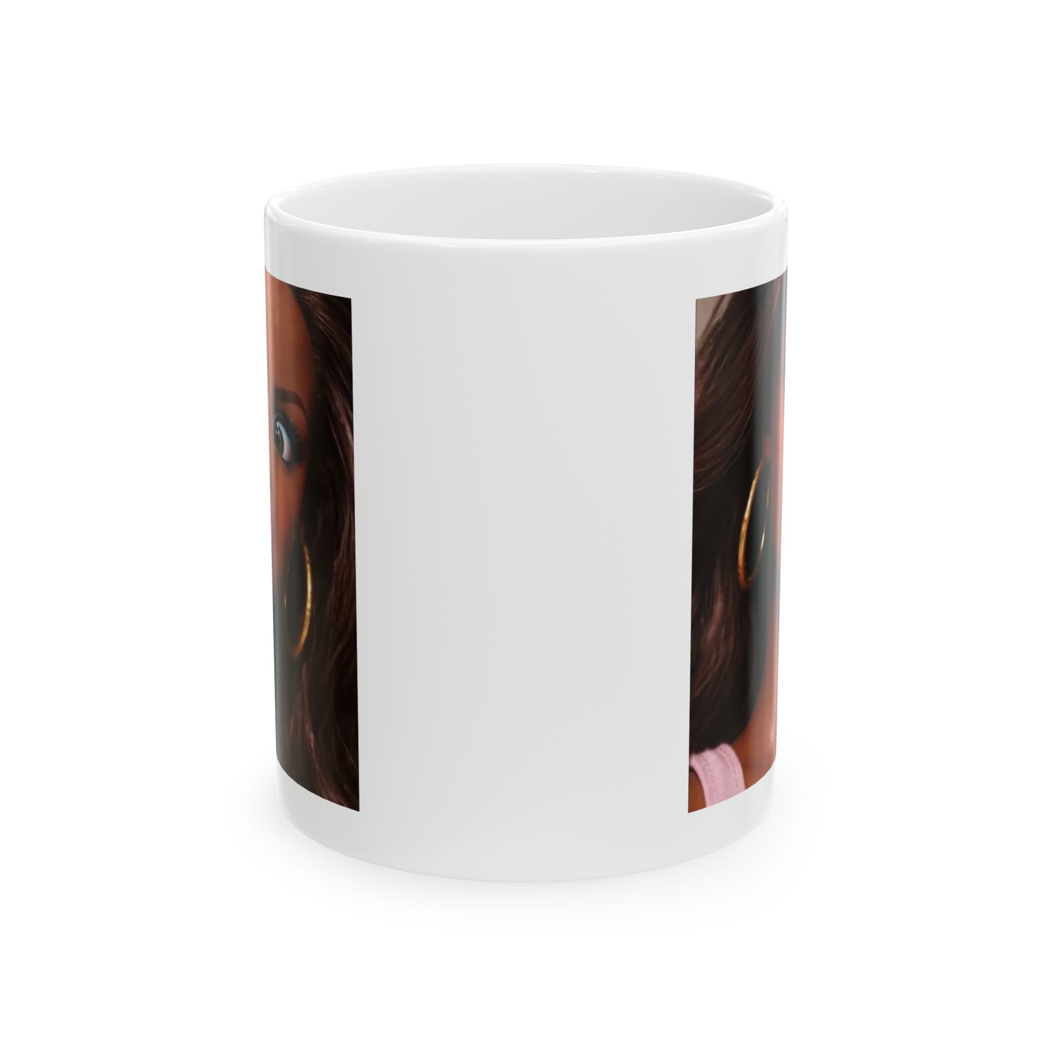 Brunette Portrait Mug Ceramic Coffee Cup