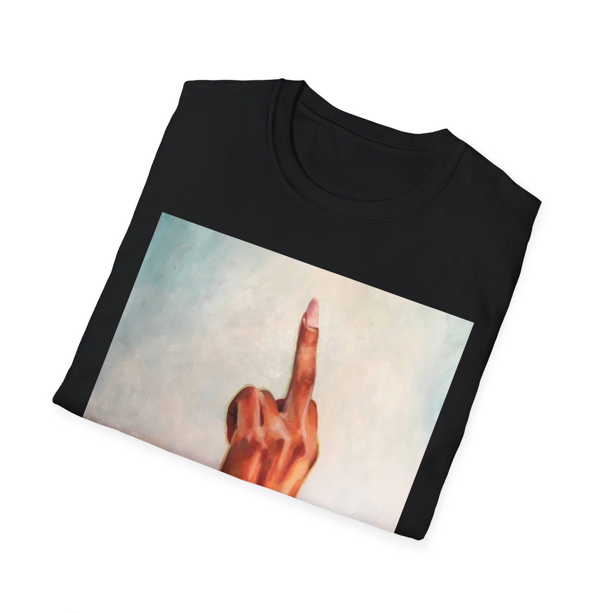 Raised Middle Finger T-Shirt  Hand Illustration, Vintage Painting Style