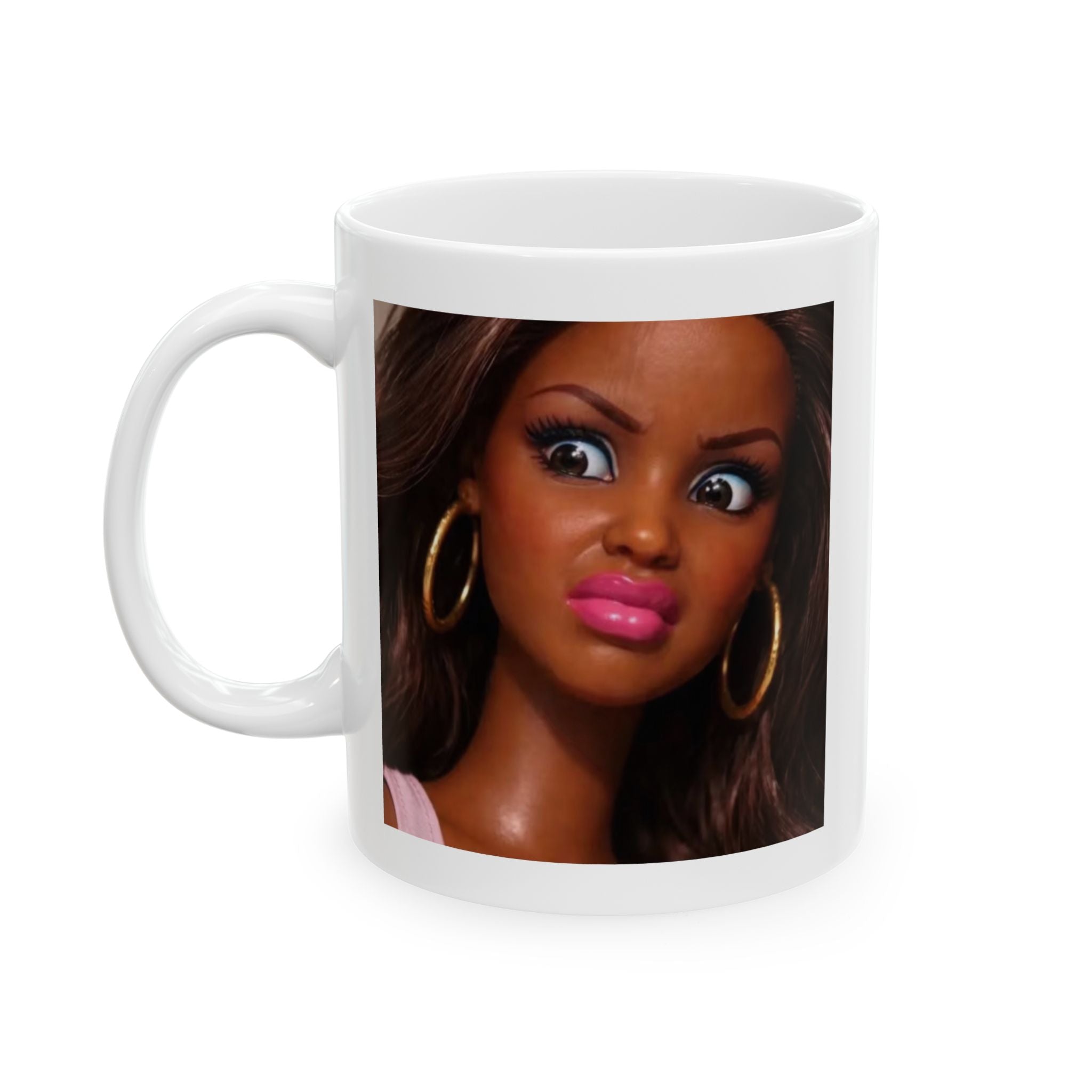 Brunette Portrait Mug Ceramic Coffee Cup