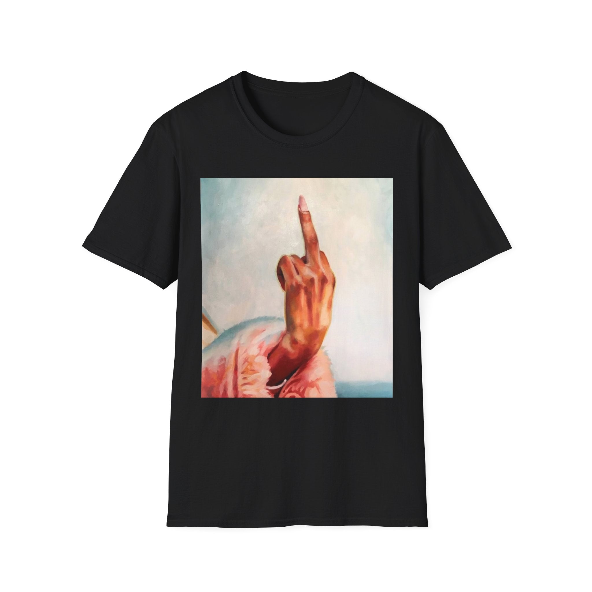 Raised Middle Finger T-Shirt  Hand Illustration, Vintage Painting Style