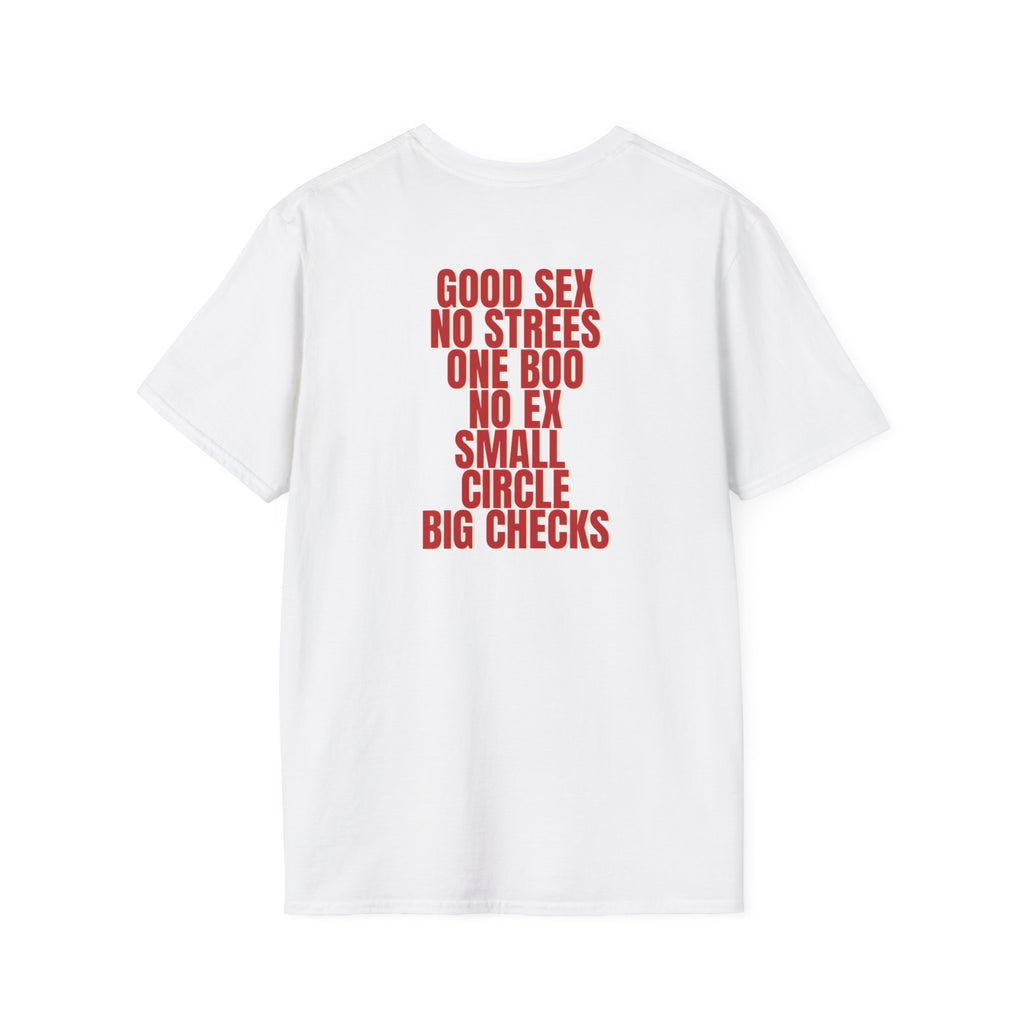 Good Sex No Stress One Boo No Ex Small Circle Big Checks T-Shirt