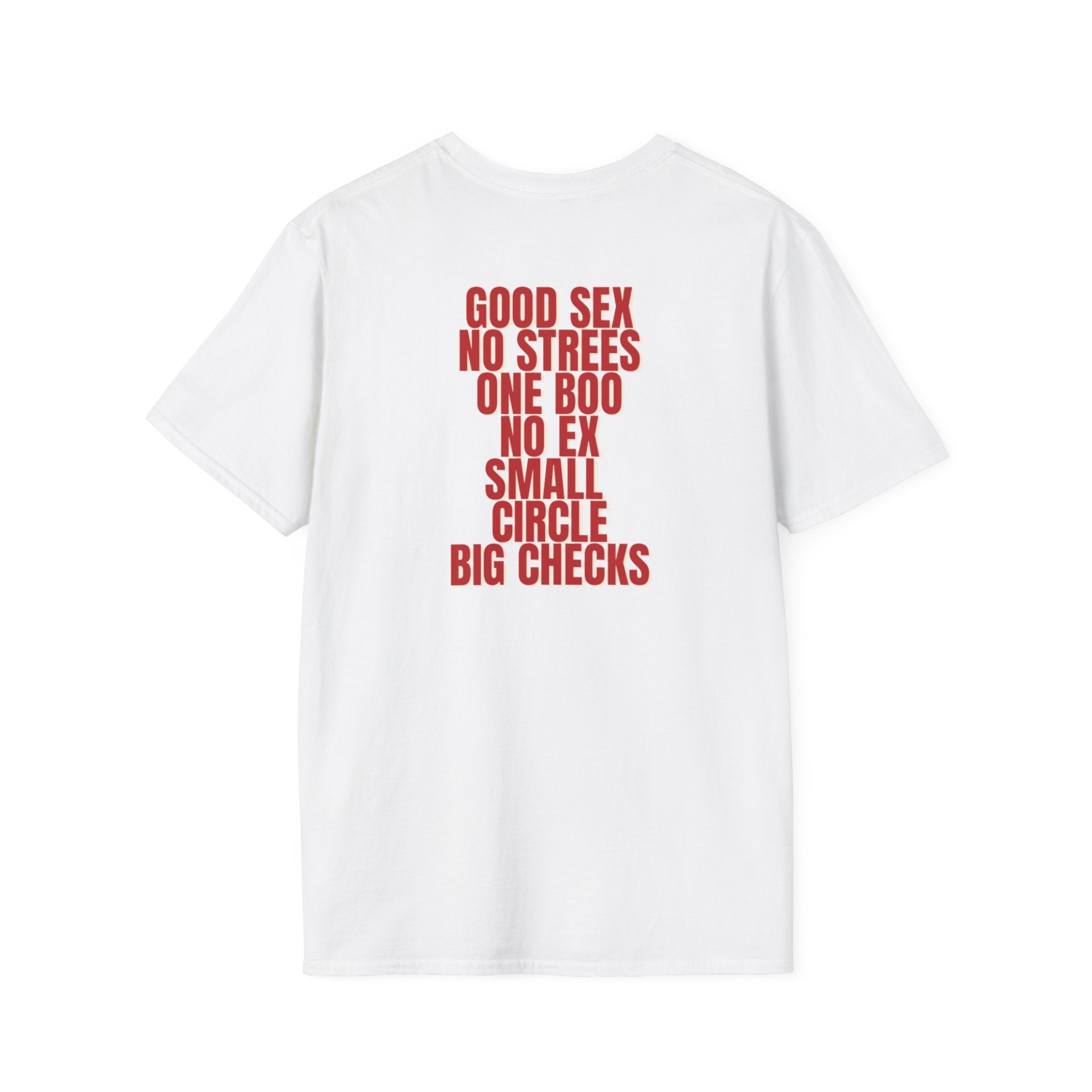 Good Sex No Stress One Boo No Ex Small Circle Big Checks T-Shirt